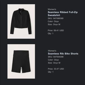 Black seamless ribbed set Abercrombie and Fitch